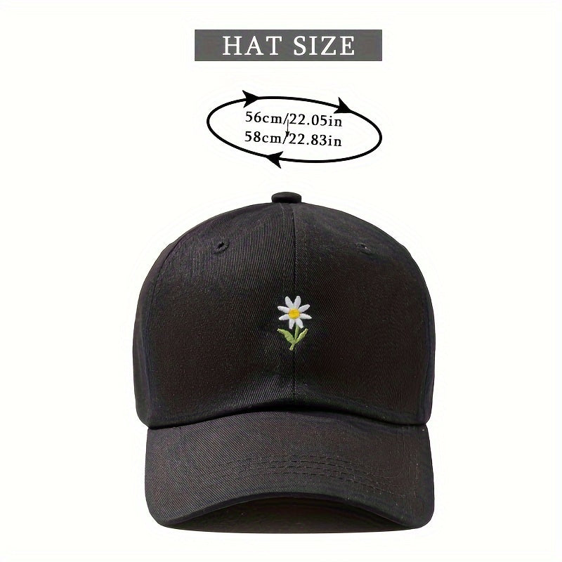 1pc/2pcs Embroidered Floral Soft Top Baseball Cap Unisex Breathable Adjustable Golf Hat for Women, Summer Fashion Curved Brim Y2K Couple Style