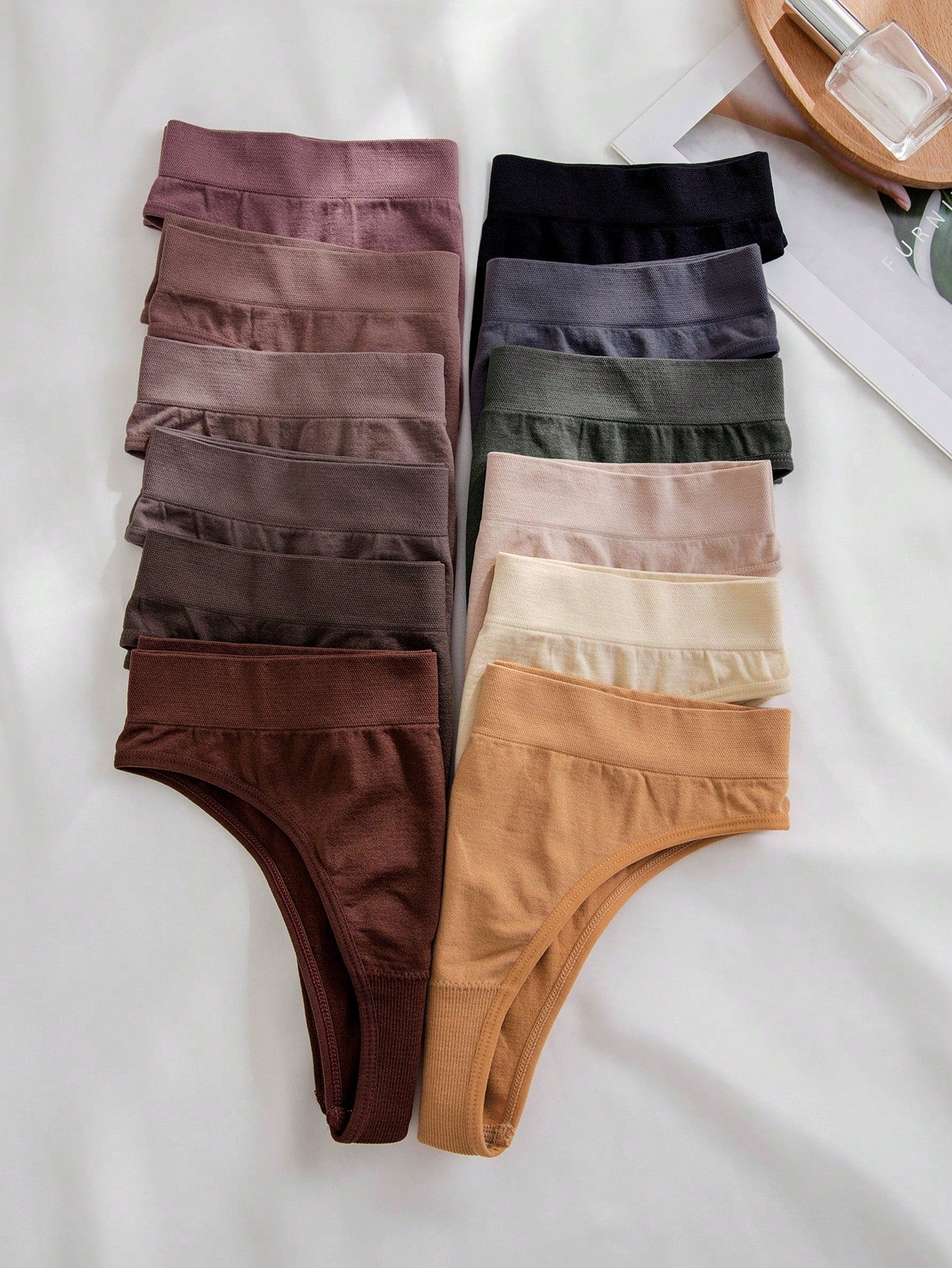 12pcs Solid Simple Panty