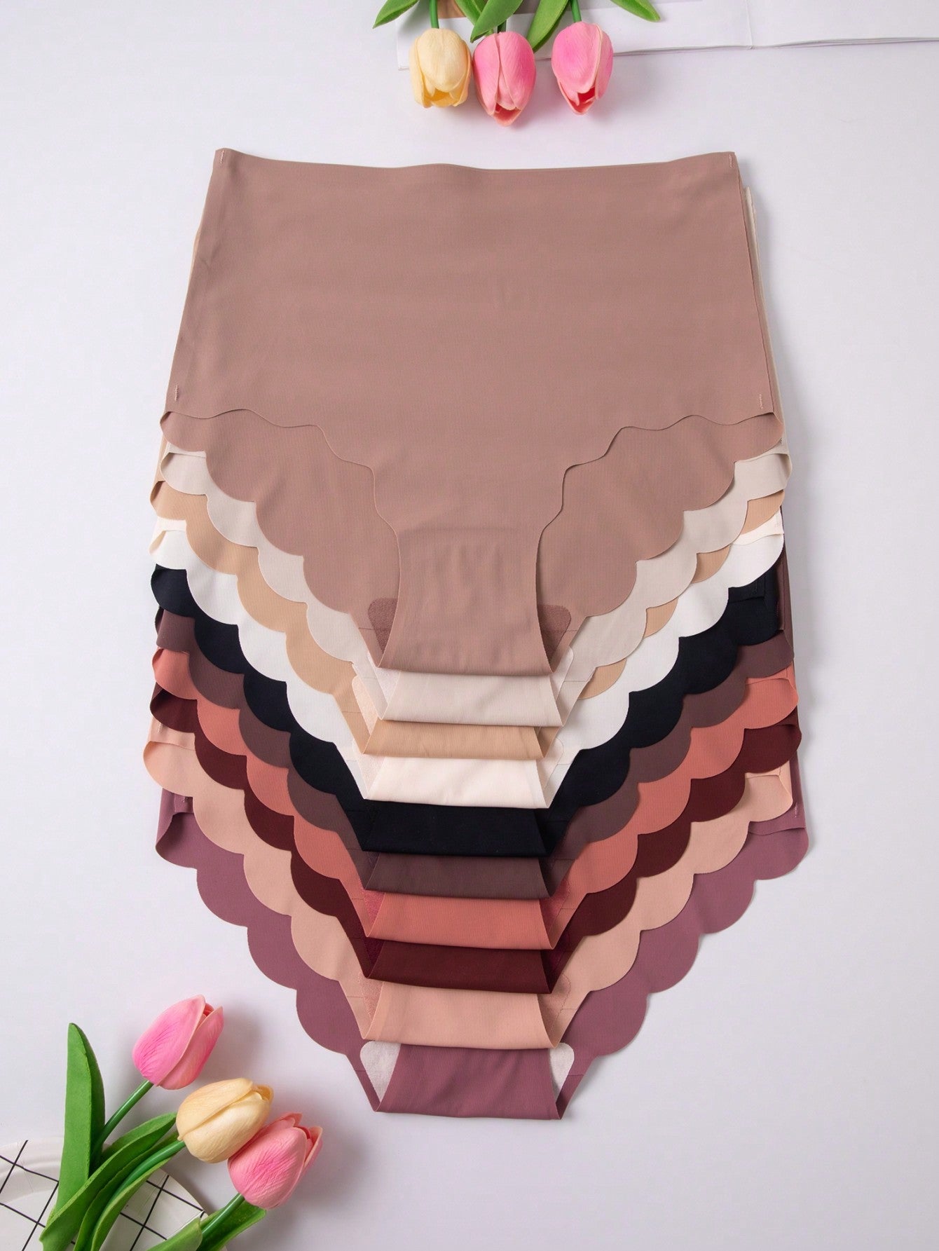 10pcs/Pack Women's Multicolored Casual Seamless Triangular Panties