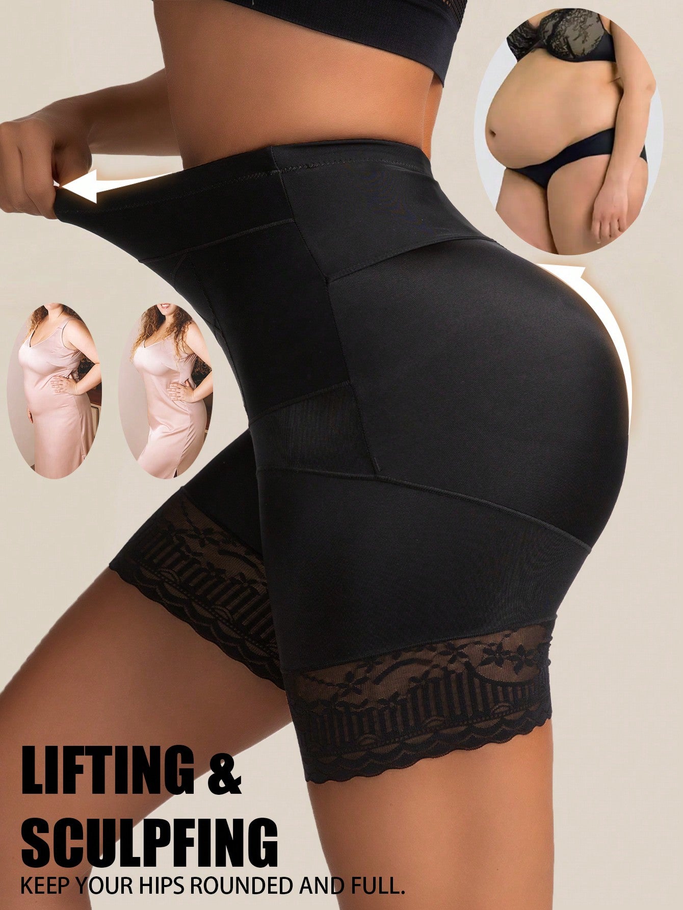 1Pc Seamless High Waist Shaping Panties Women's Slimming Tummy Control Waist Trainer Body Shaper Shapewear Panty Women's Underwear Sheath Flat Belly Woman Lingerie Butt Lifter