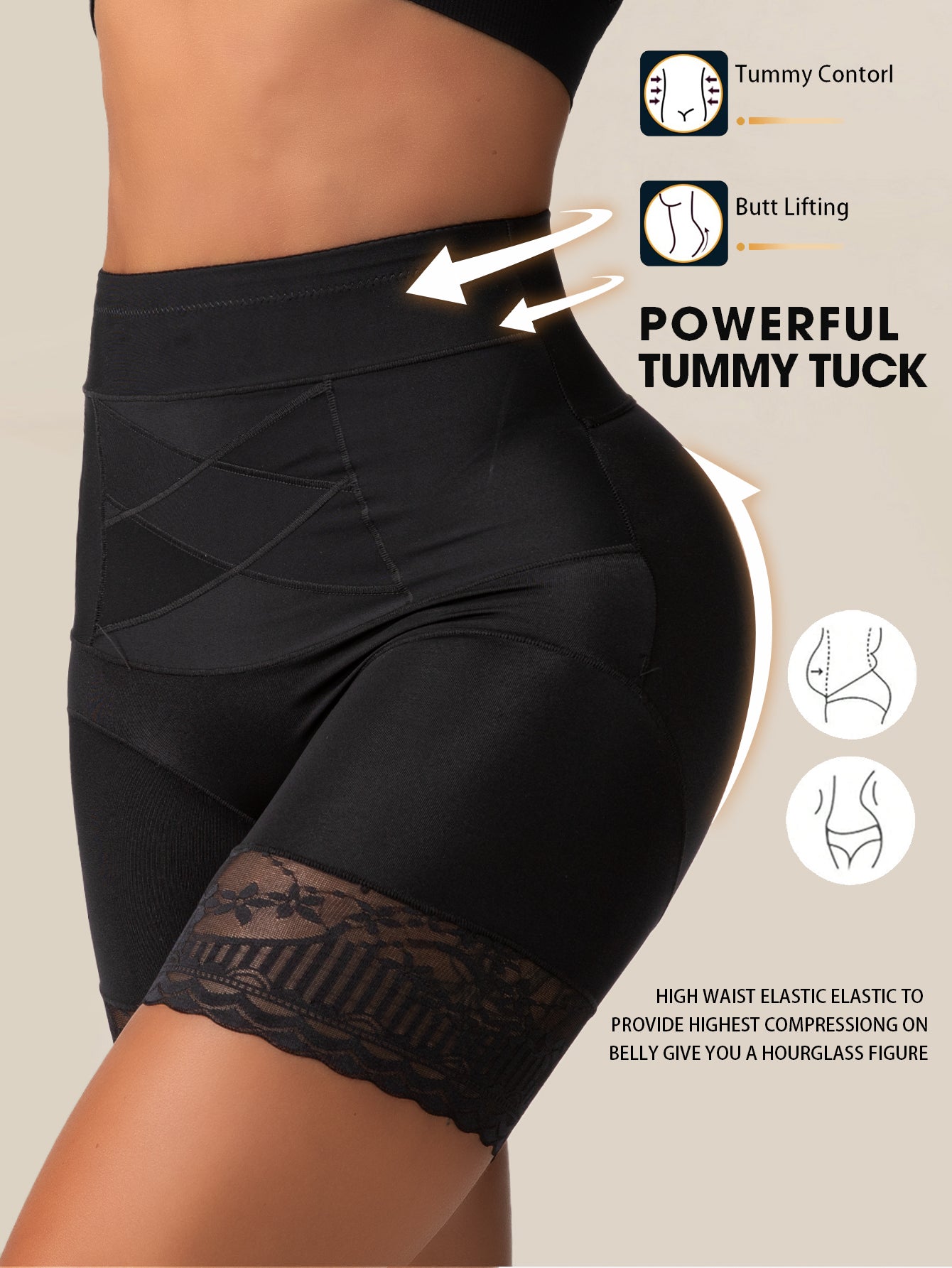 1Pc Seamless High Waist Shaping Panties Women's Slimming Tummy Control Waist Trainer Body Shaper Shapewear Panty Women's Underwear Sheath Flat Belly Woman Lingerie Butt Lifter