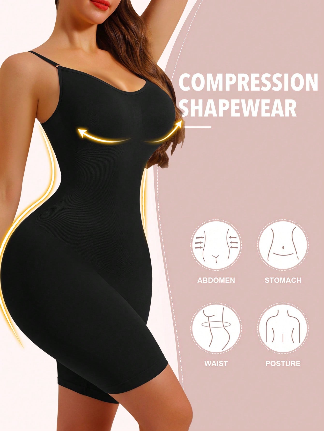 1pc Camel Color Fitted One-Piece Yoga Jumpsuit For Women