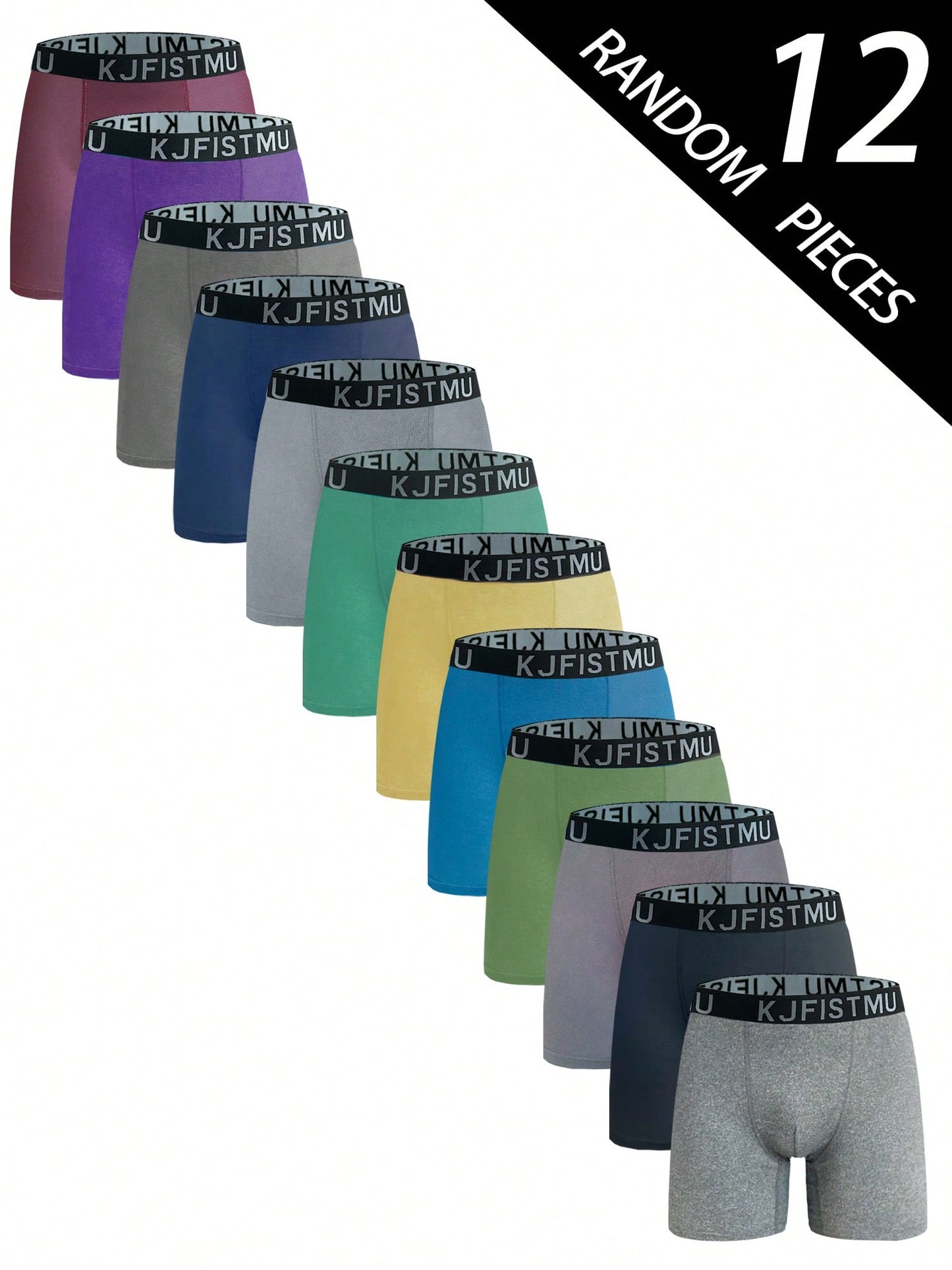 4/8/12pcs Solid Color Simple Men's Boxer Briefs - Elastic, Breathable, Soft And Comfortable - Home Casual Daily Panties - KJFISTMU