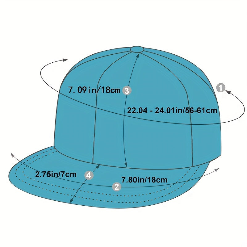 1pc Men's Versatile Solid Color Flat Brim Hat, Ideal Choice For Gifts