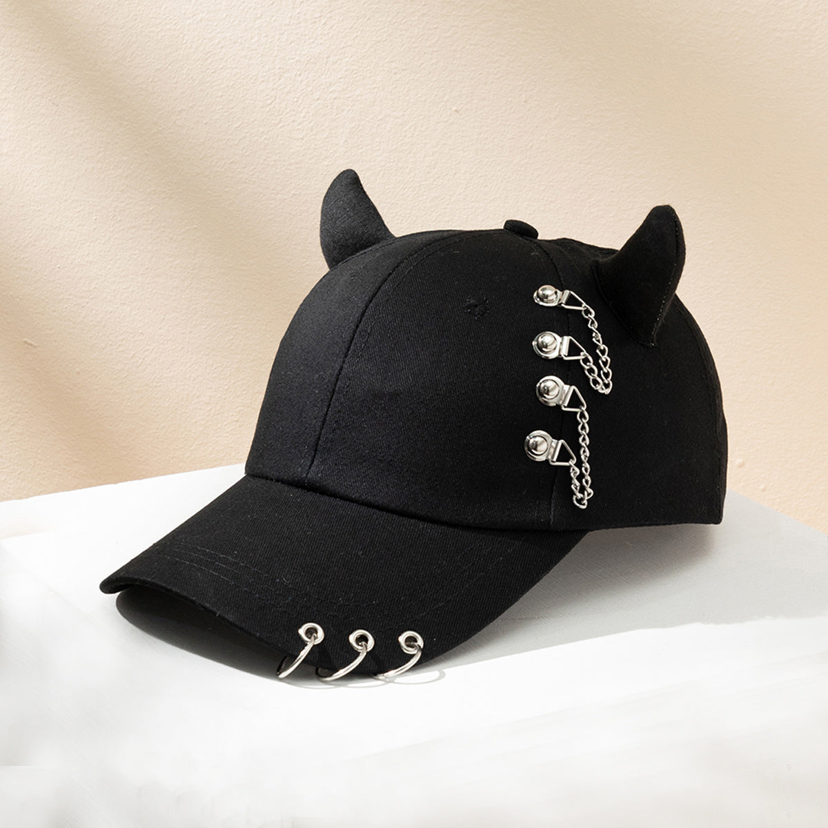 1pc Popular Fashion Personality Men's Horn Baseball Cap Lovers Hat