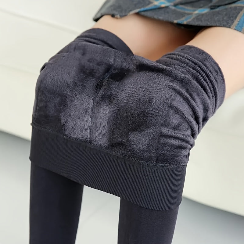 1pc Women'S Winter Thermal Warm Thick Pantyhose - Stretchy, Slim-Fit Leggings with Elastic Waistband, 6 Colors (Black, Burgundy, Dark Blue, Olive, Navy, Brown) - Perfect for Cold Weather Comfort & Style, Warm Leggings