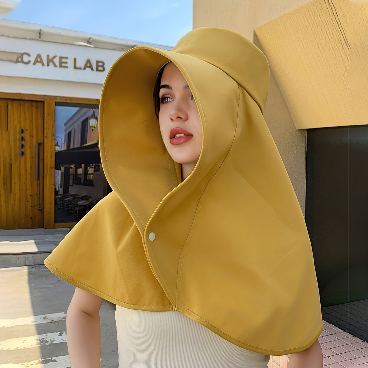 1pc Wide Brim Shawl Sun Protection Sun Hat Elegant Summer Sun Protection Travel Beach Hats For Women