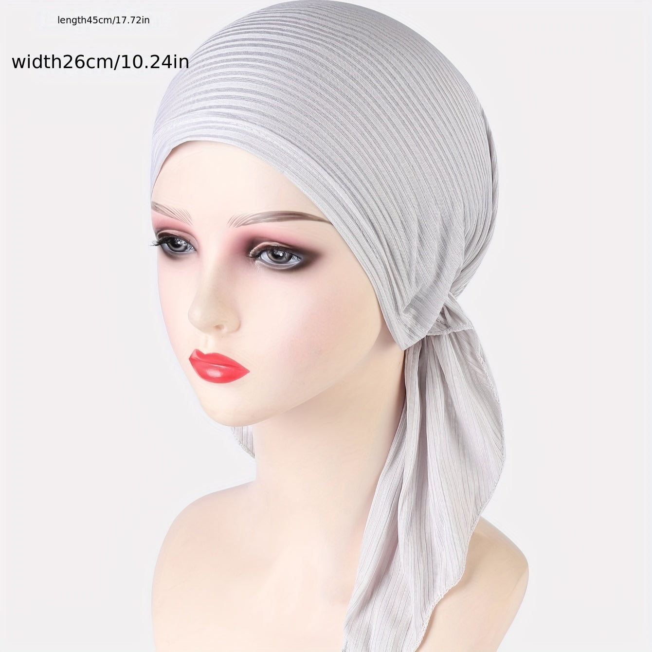 1pc Women's Solid Color Knitted Turban Hats - Elastic Head Wrap, Breathable Polyester - Ramadan & Chemo Cap Essentials | Soft & Comfortable | Hand Washable