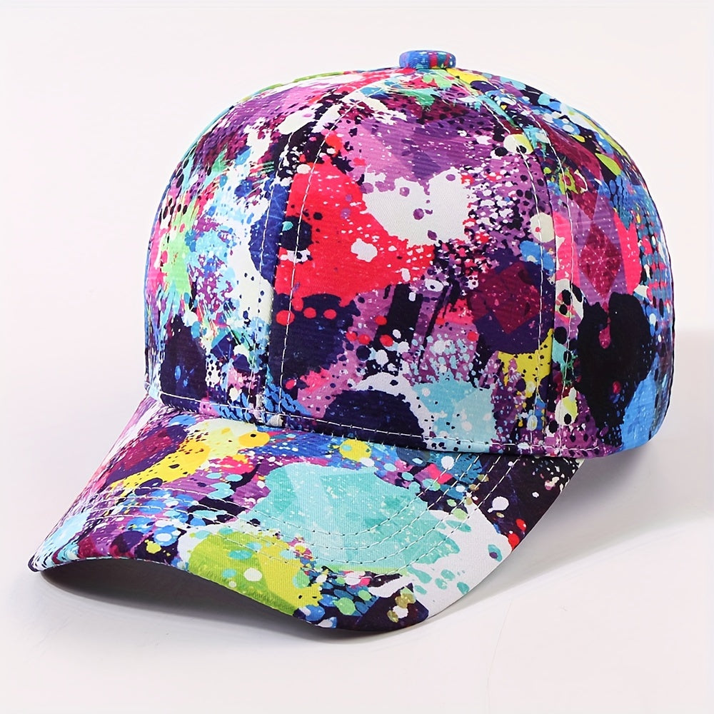 1 Adjustable, Lightweight, Random Tie-Dye Baseball Cap for Women - Vibrant Color Splatter Design, Stylish Streetwear, Outdoor & Casual Use, Casual Headwear | Vibrant Tie Dye | Adjustable Cap