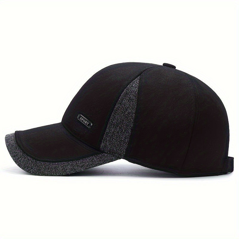 1pc Winter Ear Protection Hat, Men's Warm Baseball Cap