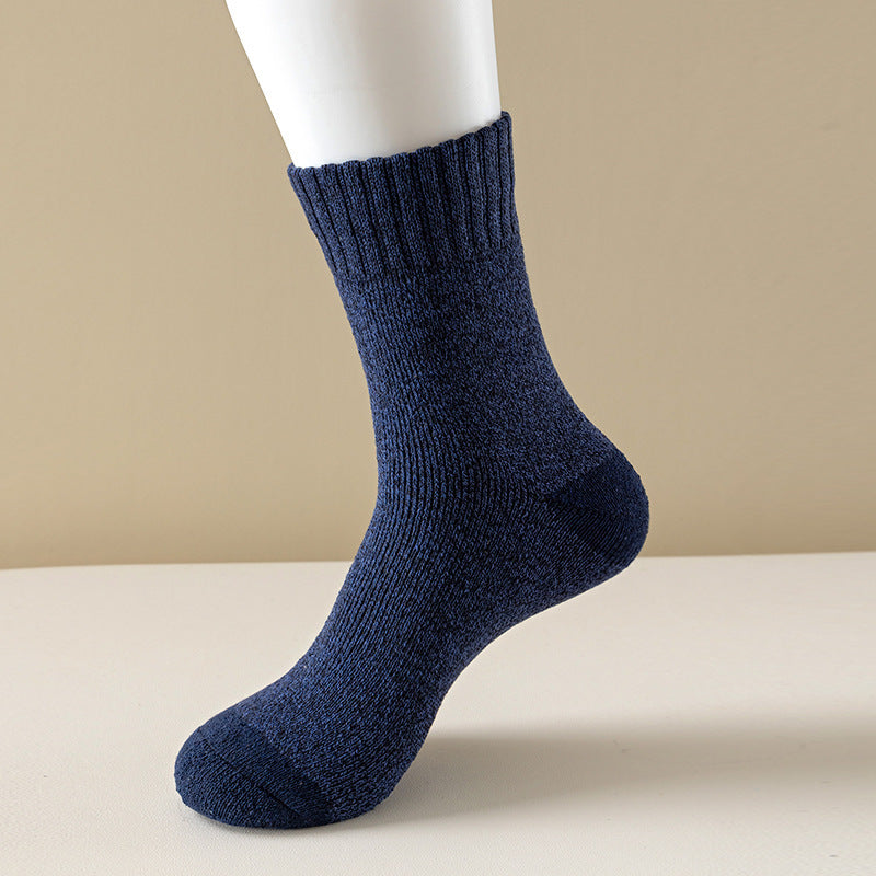 15 Pairs Thick Knitted Thermal Winter Socks for Men & Women - Moisture-Wicking, Breathable, Elastic Cuff Design - Hiking & Cold Weather Socks with Soft Toe Seam (Autumn/Winter), Outdoor Warmth Essentials, Simple Sock Pattern, Seasonal Footwear, Durable St