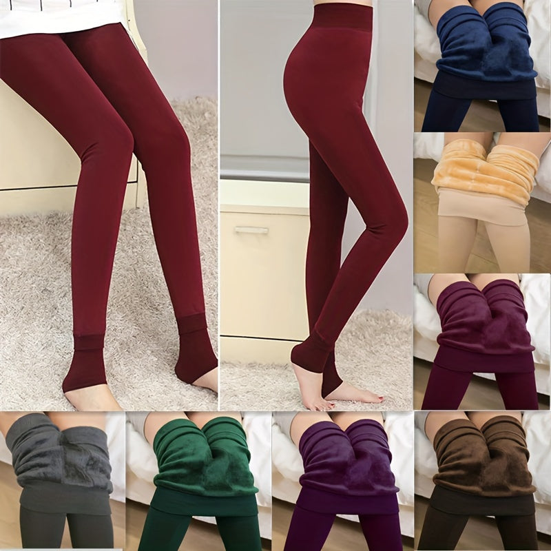 1pc Women'S Winter Thermal Warm Thick Pantyhose - Stretchy, Slim-Fit Leggings with Elastic Waistband, 6 Colors (Black, Burgundy, Dark Blue, Olive, Navy, Brown) - Perfect for Cold Weather Comfort & Style, Warm Leggings