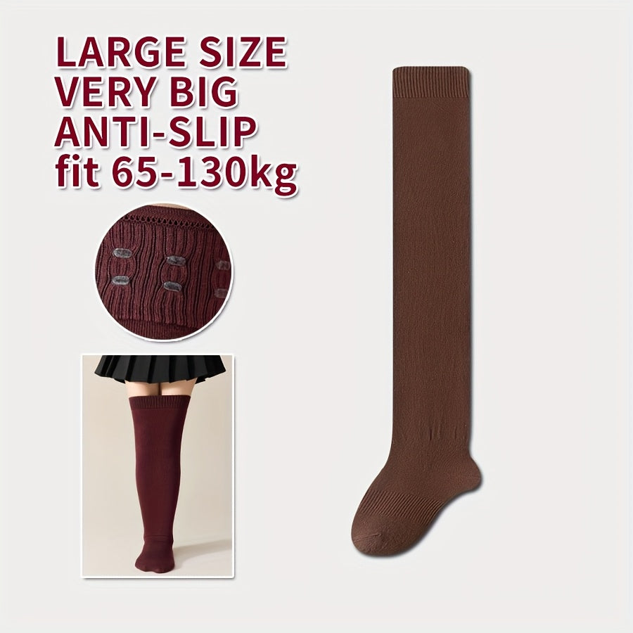 1 Pair - Extra Large Over-the-Knee Socks for Men, Long Tube Socks with Glue-Adhesive Toe to Prevent Slipping, High-Thigh Socks