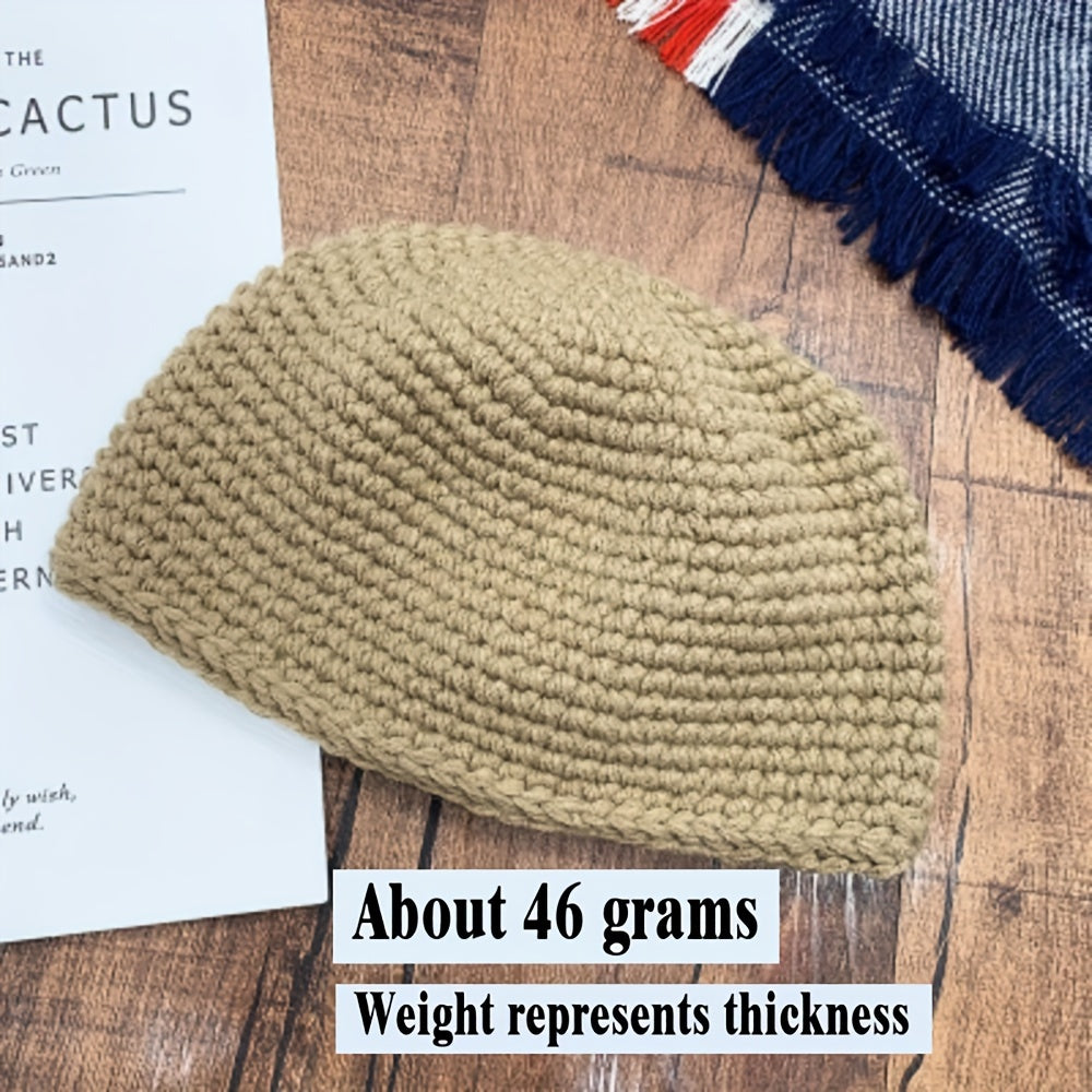 1pc Trendy Unisex Handmade Knitted Warm Hat, Warm Head Wrap