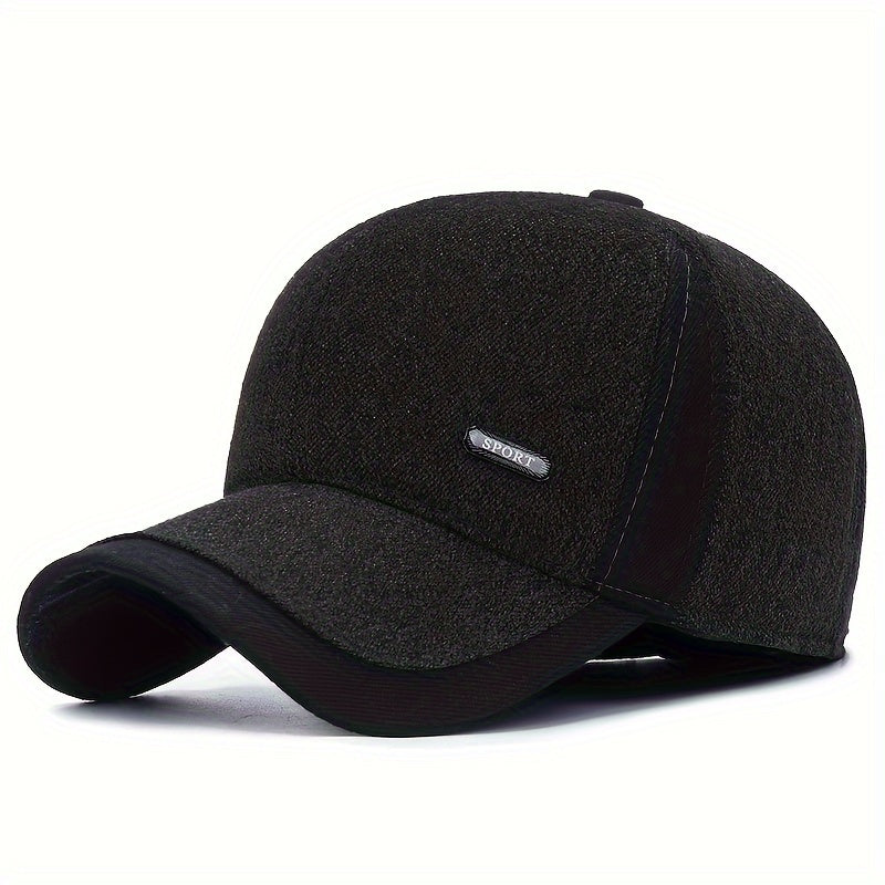 1pc Winter Ear Protection Hat, Men's Warm Baseball Cap