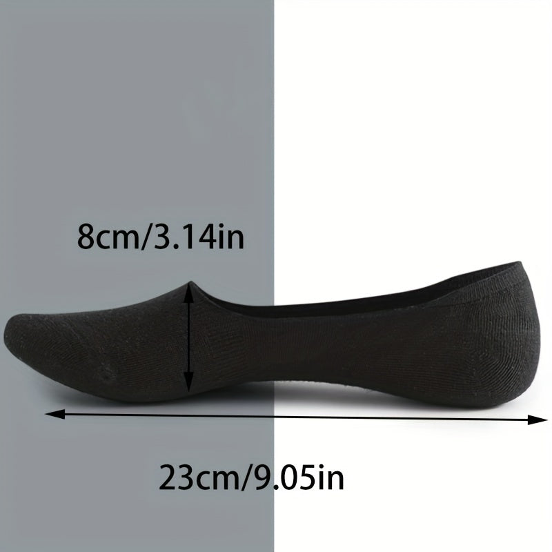 20 Pairs Men'S Black No-Show Socks - Soft, Breathable, Non-Slip Silicone Grip, Stretchy Texture for Comfort - Ideal for Casual and Outdoor Activities, Casual Socks | No-Show Socks | Knitted Fabri, Sweat-Resistant