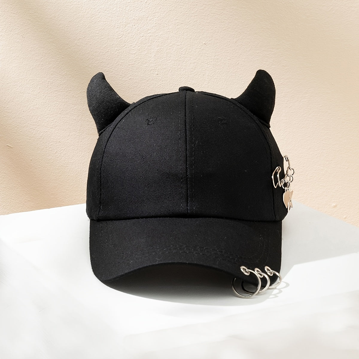 1pc Popular Fashion Personality Men's Horn Baseball Cap Lovers Hat