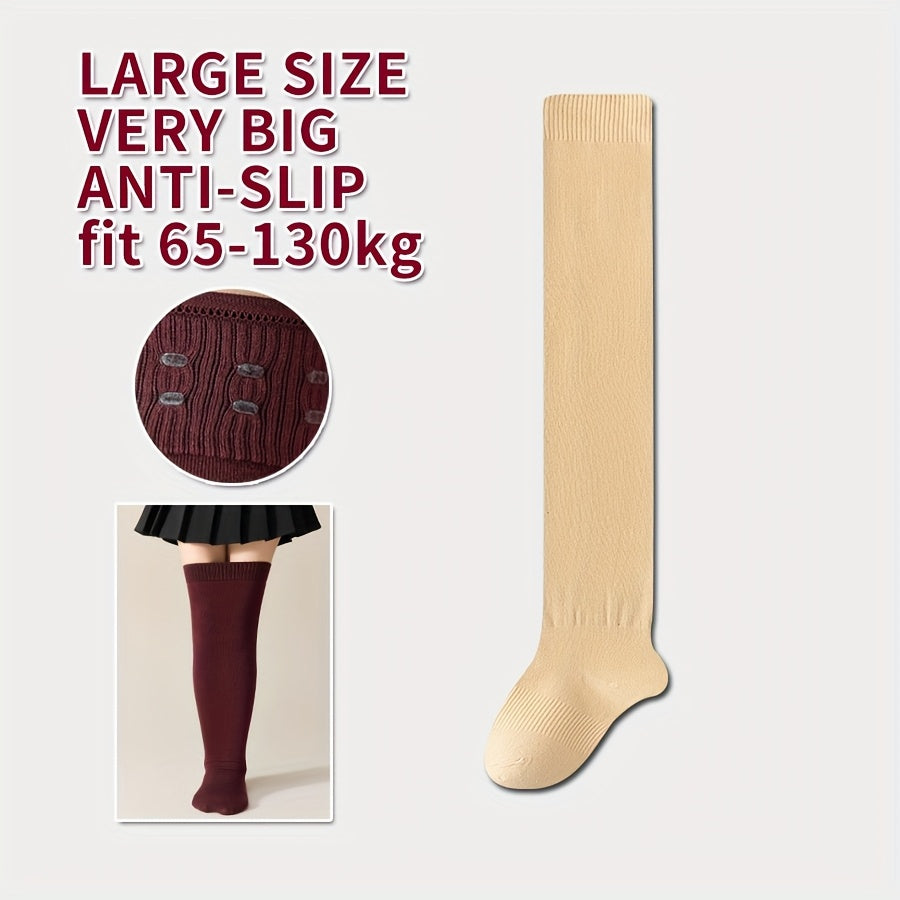 1 Pair - Extra Large Over-the-Knee Socks for Men, Long Tube Socks with Glue-Adhesive Toe to Prevent Slipping, High-Thigh Socks