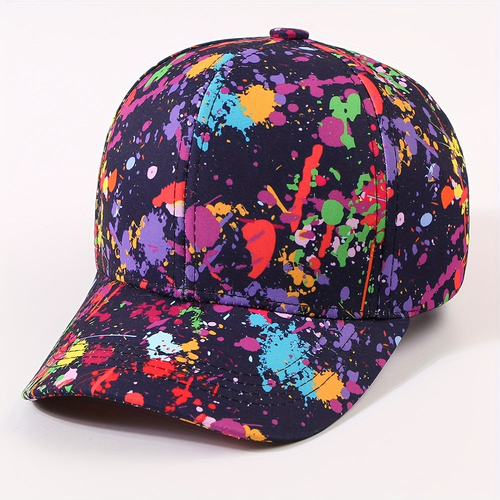 1 Adjustable, Lightweight, Random Tie-Dye Baseball Cap for Women - Vibrant Color Splatter Design, Stylish Streetwear, Outdoor & Casual Use, Casual Headwear | Vibrant Tie Dye | Adjustable Cap