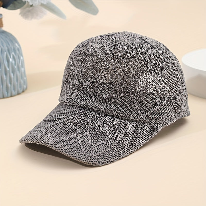 1pc Large Block Baseball Cap, Unisex Summer Breathable Mesh Visor Hat