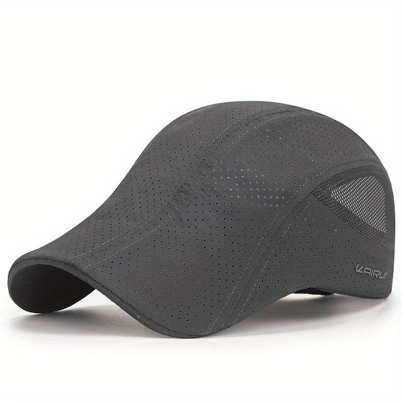 1pc Summer Lightweight Mesh Breathable Beret Cap, Newsboy Cap For Outdoor Running Sports