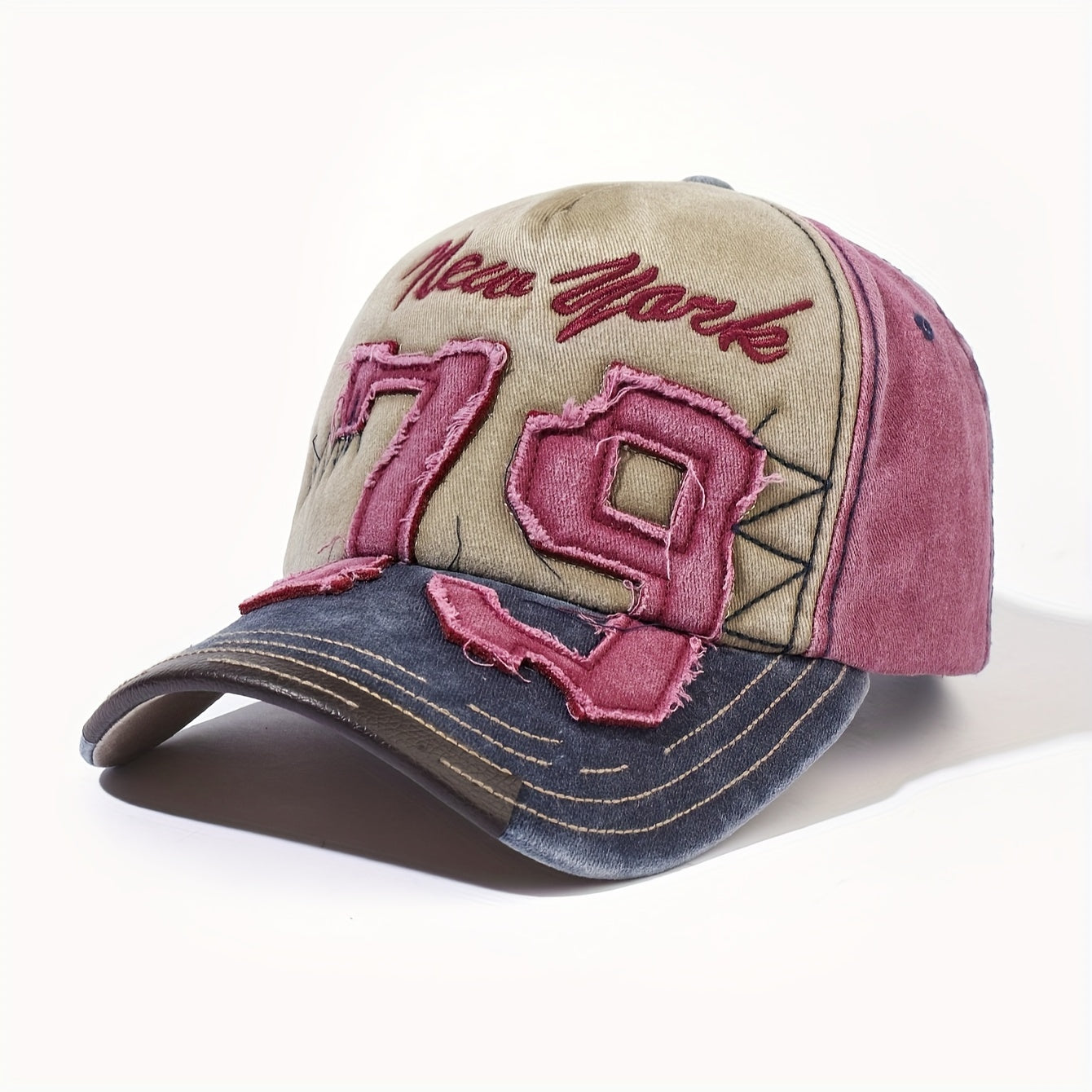 1pc Women'S 79 New York Baseball Cap - Adjustable Snapback, Breathable & Durable Fabric, Embroidered "79" Design, Perfect for Outdoor Activities, Casual Headwear | Sporty Baseball Cap | Adjustable Cap