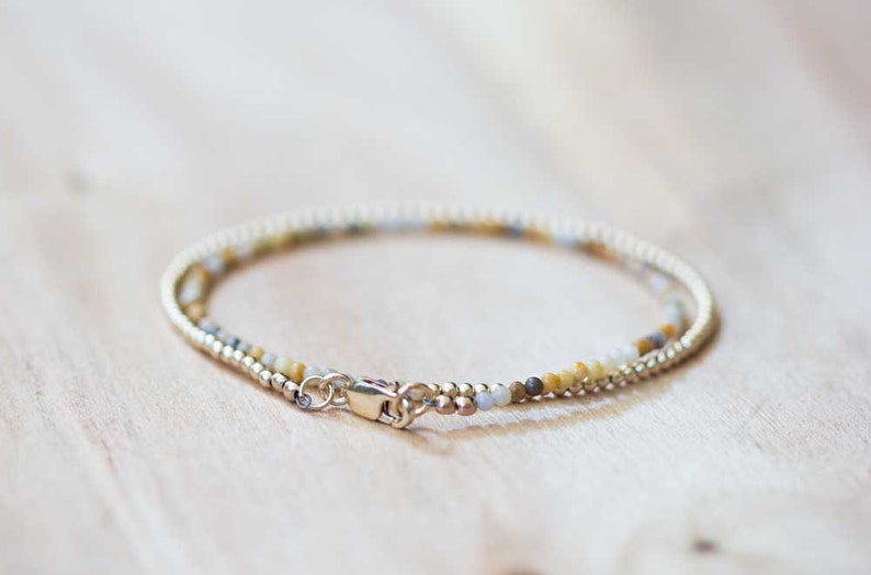 Crazy Lace Agate Bracelet with Rose Gold Fill or Sterling Silver, Delicate Double Wrap Gemstone Bracelet, Crazy Lace Agate Jewelry