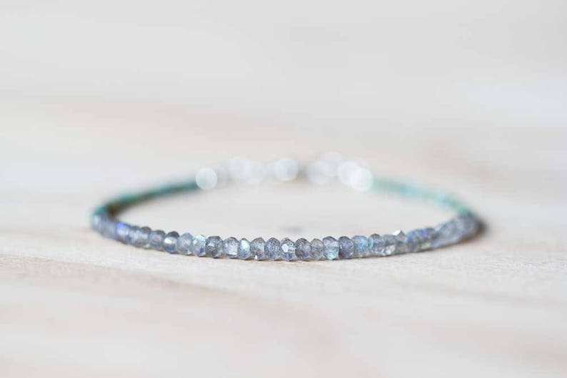 Labradorite & African Turquoise Bracelet, Delicate Multi Gemstone Stacking Skinny Bracelet, Labradorite Bracelet, Jasper Jewelry, Tiny Beads