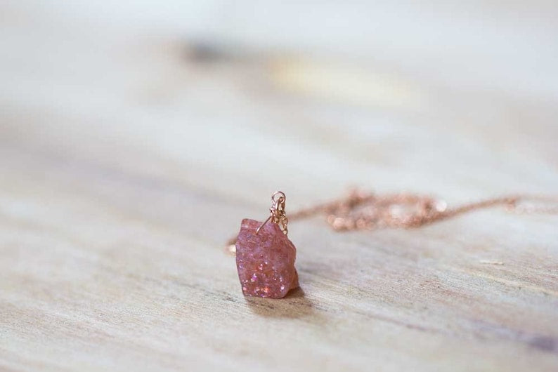 Raw Sunstone Necklace on Sterling Silver or Rose Gold Filled Chain, Rough Sunstone Pendant, Oxidized Silver Jewelry