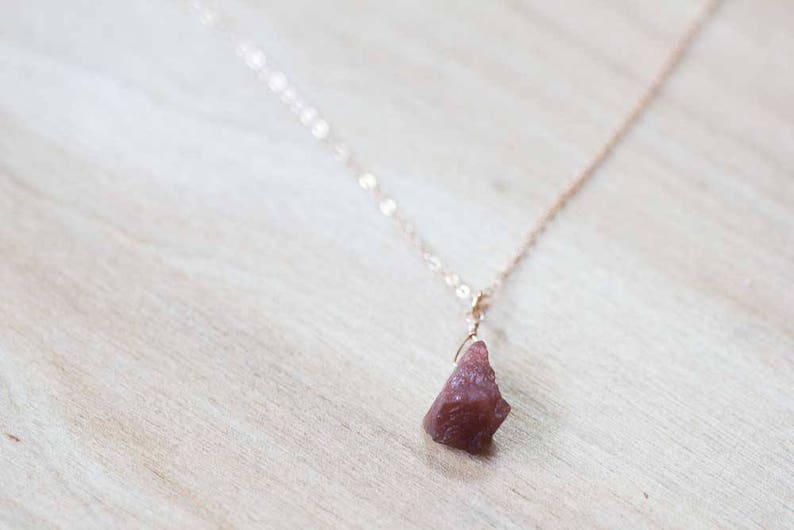 Raw Brown Moonstone Pendant on Sterling Silver or Rose Gold Filled Chain, Raw Gemstone Necklace, Rough Coffee Chocolate Moonstone Jewelry