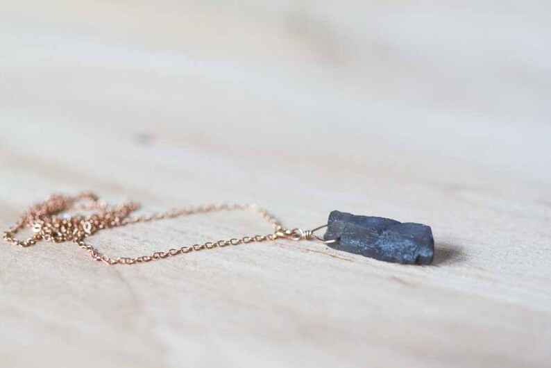 Raw Gray Moonstone Pendant on Sterling Silver or Rose Gold Filled Chain, Raw Gemstone Necklace, Rough Gray Moonstone Jewelry