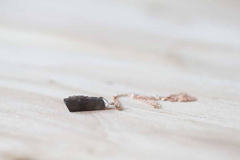 Raw Gray Moonstone Pendant on Sterling Silver or Rose Gold Filled Chain, Raw Gemstone Necklace, Rough Gray Moonstone Jewelry