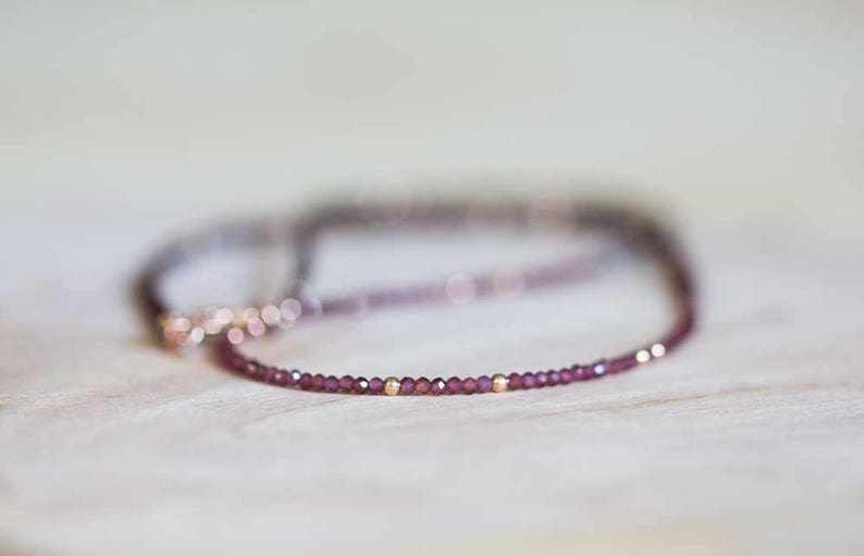 Smoky Quartz, Garnet and Tiger Eye Bracelet with Rose Gold Fill or Sterling Silver, Delicate Wrap Gemstone Bracelet, Smokey Quartz Jewelry