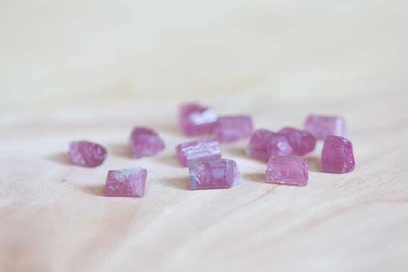 Rough Pink Tourmaline Necklace on Sterling Silver or Rose Gold Filled, Delicate October Birthstone Raw Crystal Jewelry