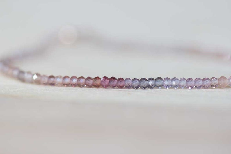 Spinel & Brown Moonstone Stretch Bracelet, Delicate Grey Brown Chocolate Gemstone Elastic Jewelry, Multi Colored Gemstone