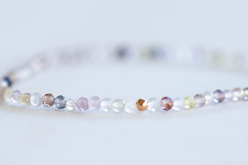 Cacoxenite Stretch Bracelet, Dainty Beaded Natural Auralite 23 Gemstone Jewelry