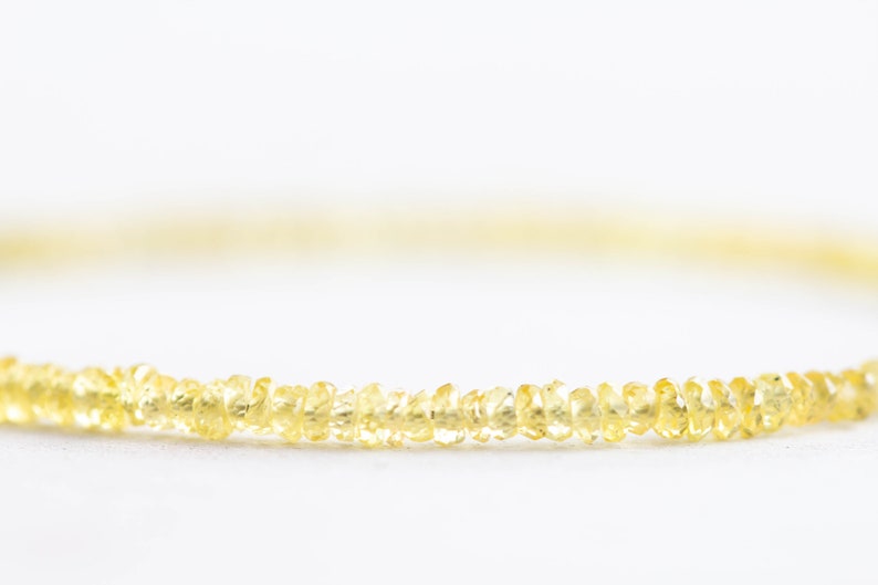 Yellow Sapphire Bracelet, Dainty September Shaded Birthstone Jewelry, Sterling Silver or Rose Gold Fill