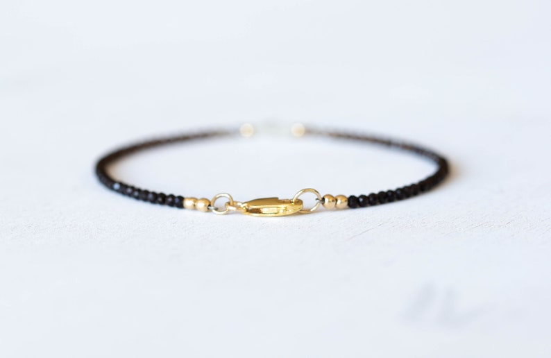 Smoky Quartz Bracelet with Rainbow Moonstone, Dainty Beaded Shaded Ombre Jewelry