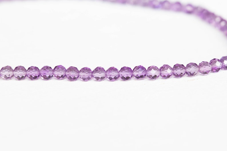 Lavender Amethyst Stretch Bracelet, Beaded Delicate Elastic Jewelry, February Birthstone