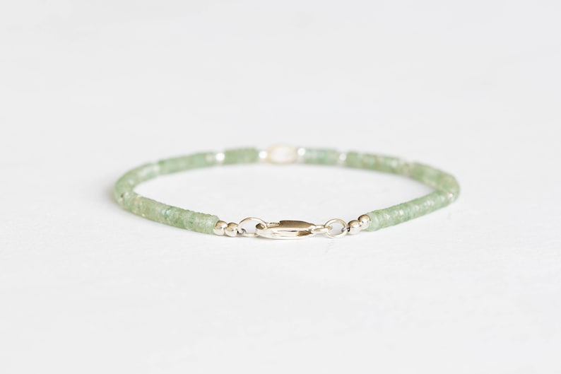 Prehnite Bracelet with Welo Opal, Dainty Beaded Green Gemstone Stacking Jewelry