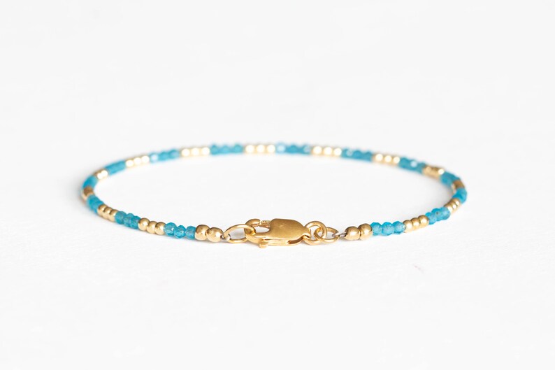 Peacock Apatite Bracelet, Ultra Delicate Beaded Stacking Gemstone Jewelry