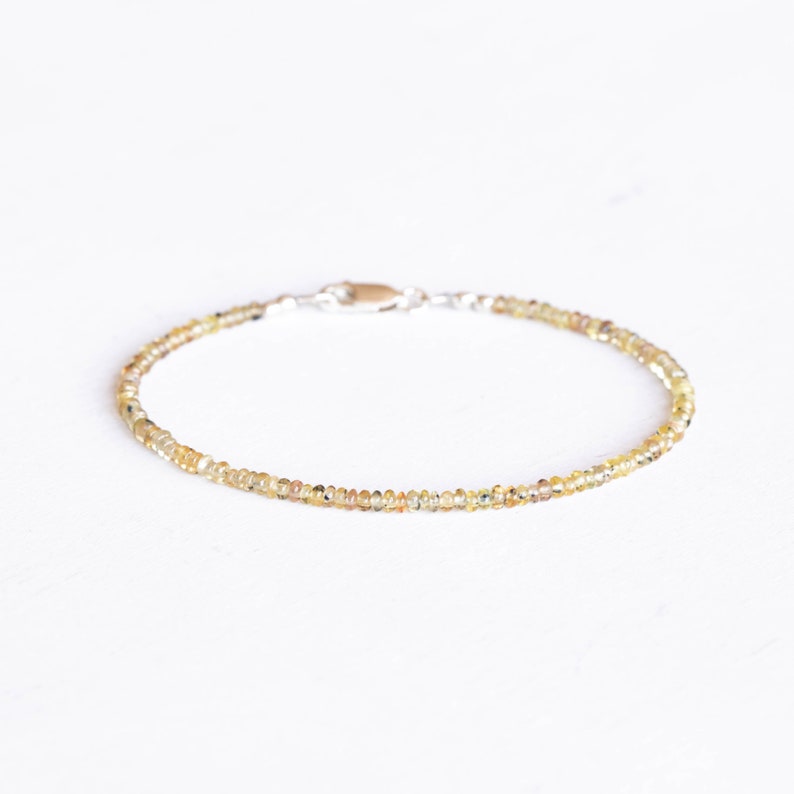 Dainty Songea Sapphire Bracelet with Rose Gold Fill or Sterling Silver