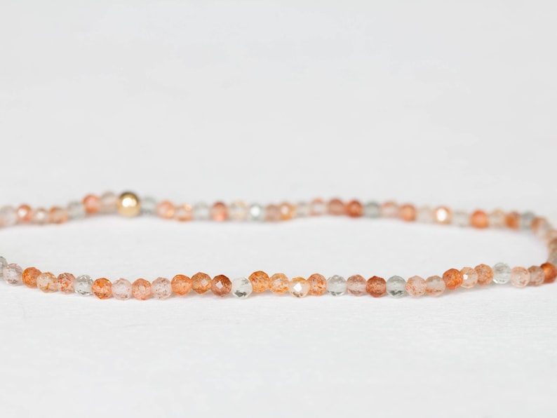 Dainty Sunstone Stretch Bracelet, Double or Triple Wrap Stretch Bracelet