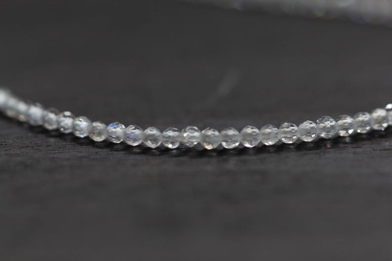 Dainty Rainbow Moonstone Bracelet, Delicate Beaded Blue Flash Jewelry, June Birthstone Crystal Gift