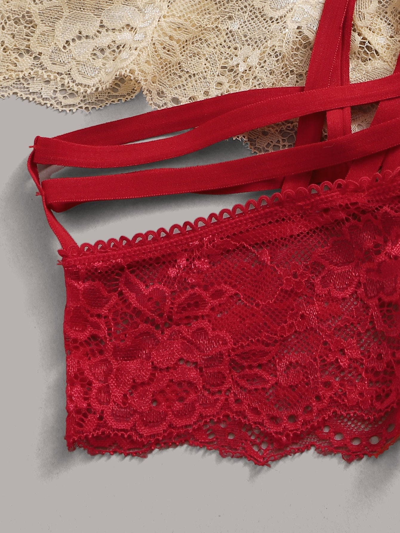 5pack Floral Lace Criss Cross Panty Set Lingerie