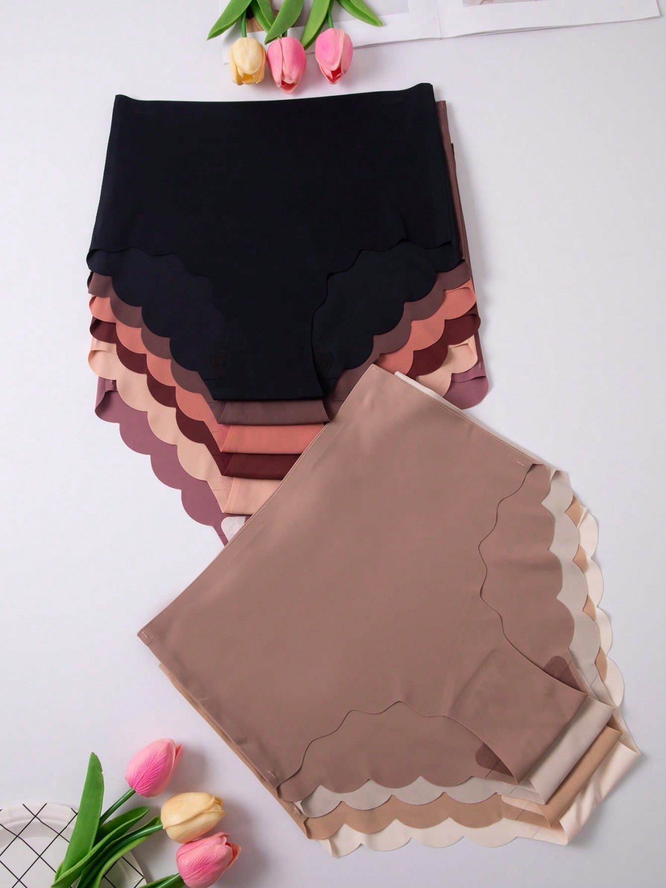 10pcs/Pack Women's Multicolored Casual Seamless Triangular Panties