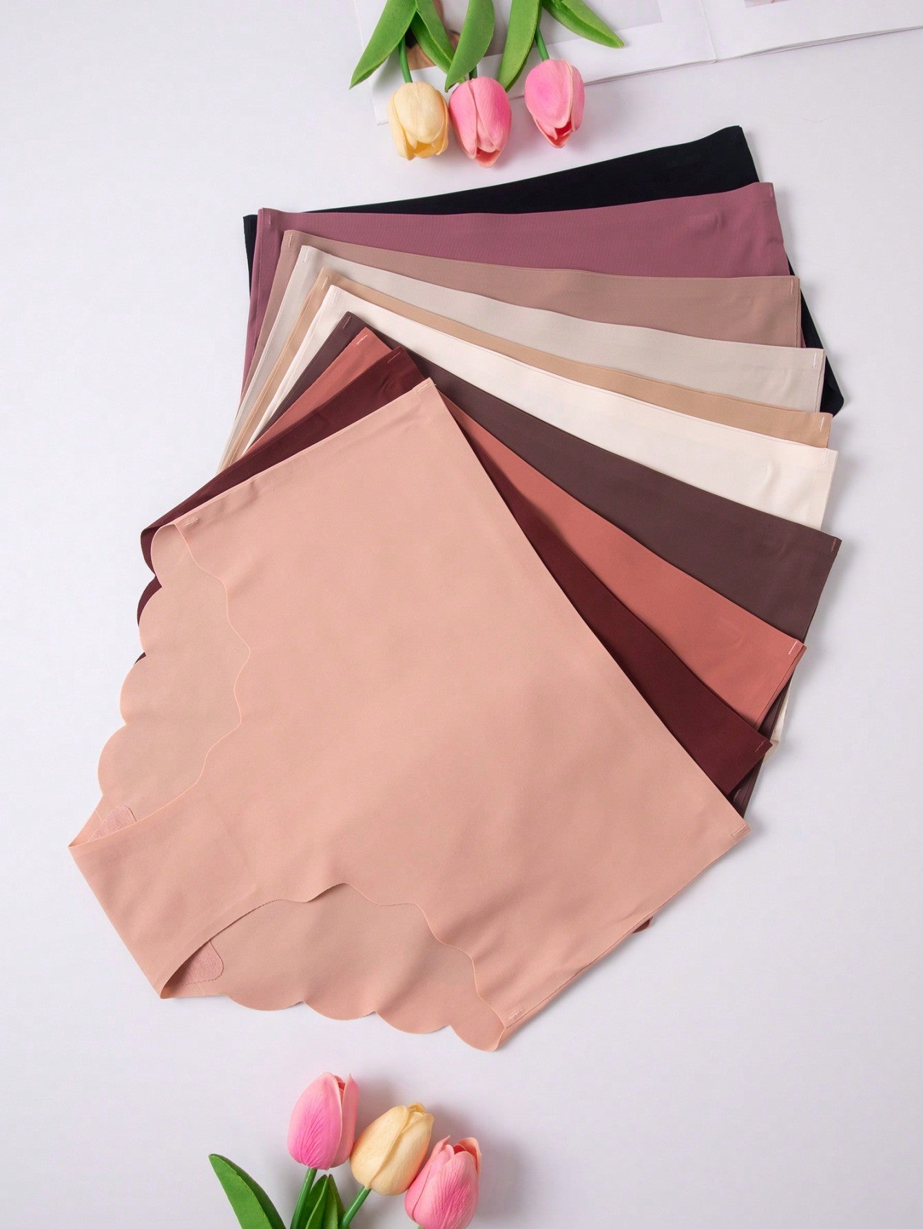 10pcs/Pack Women's Multicolored Casual Seamless Triangular Panties
