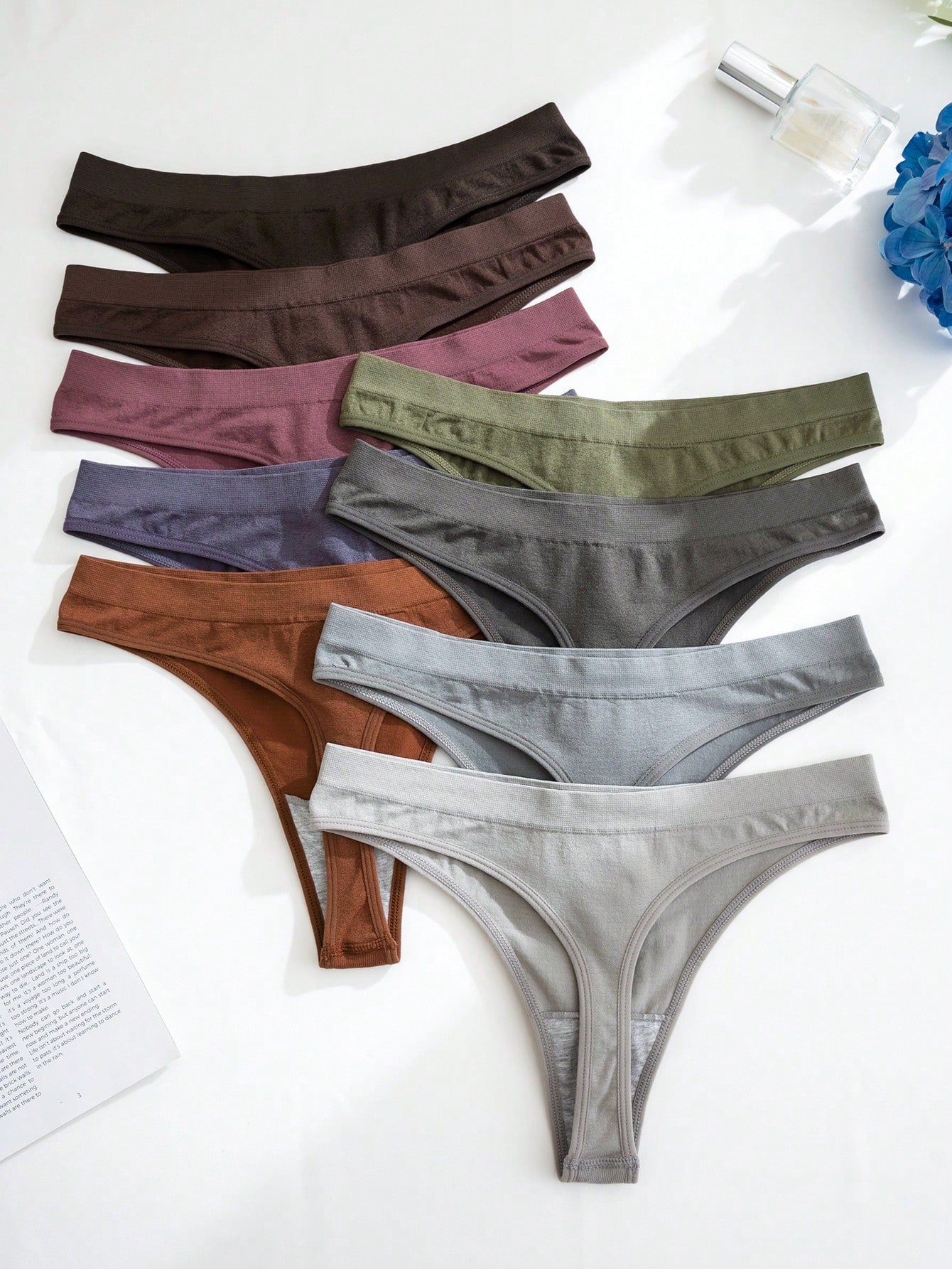 9pcs/Set Seamless Comfortable Thong Panties