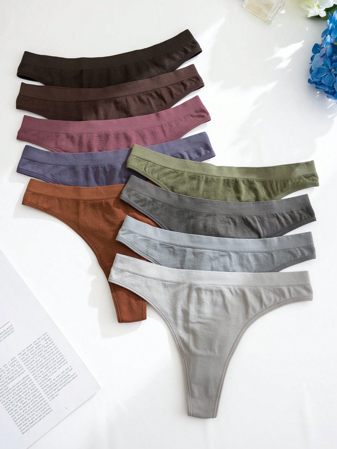 9pcs/Set Seamless Comfortable Thong Panties
