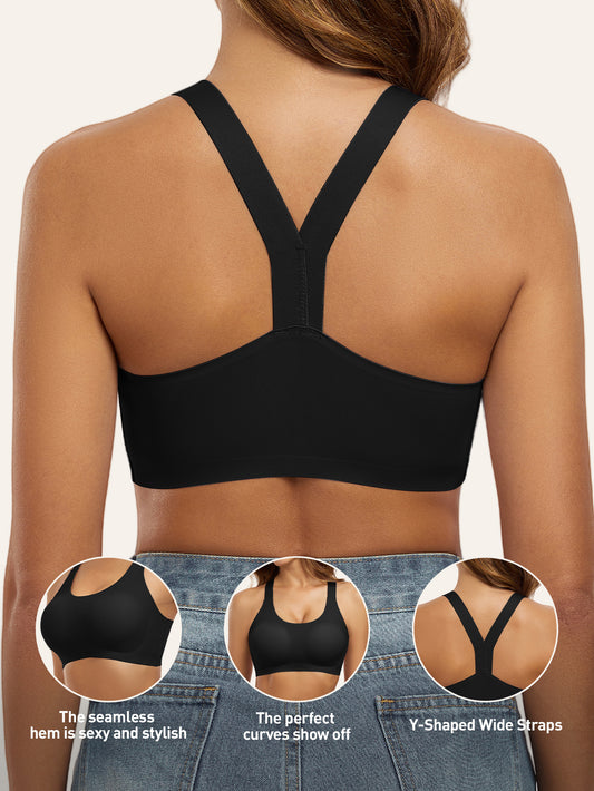 [Elegant Wireless Bra] Breathable & Stylish Women's Wireless Y-Back Bra | Elegant with Removable Pads - Ideal for Running, Yoga, and Casual Wear